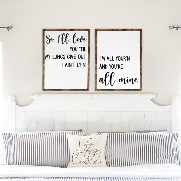 All Your'n Tyler Childers Lyrics Wall Decor | Set of 2 Framed Canvas Sig… - Picture 1 of 1